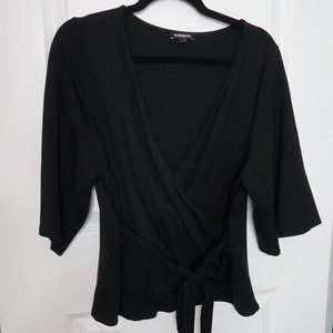 EXPRESS Dolman Sleeve Tie Waist Wrap Top